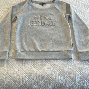 Armani Exchange Gray Crew Neck Sweater